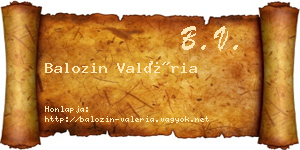 Balozin Valéria névjegykártya